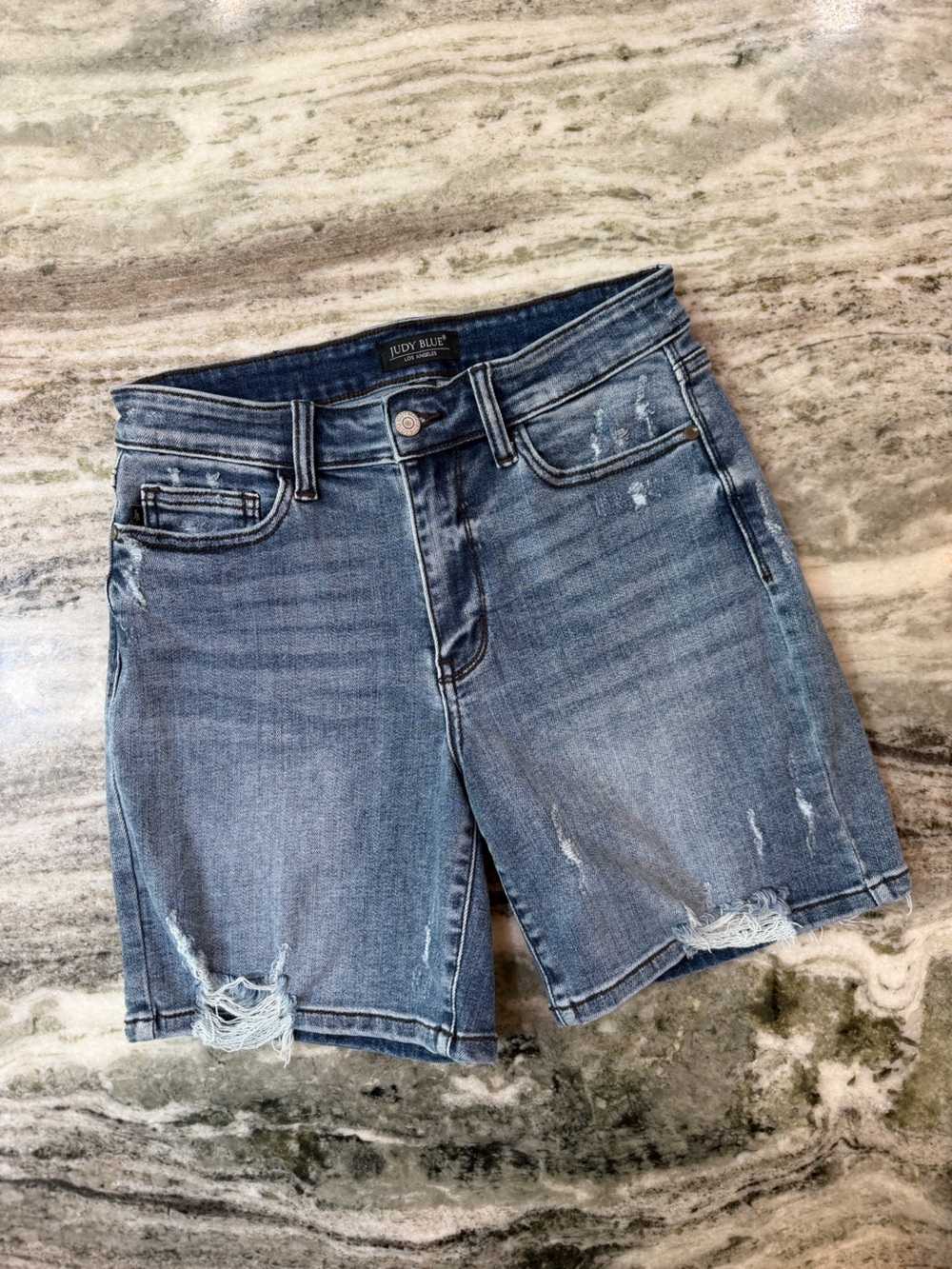 Judy Blue Distressed Denim Shorts
Size Medium